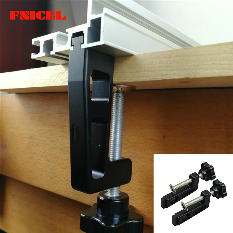 

2Pcs/set Woodworking Special Fixing Clips G Clamp for wood working Fence and 45 Type T Track Slot Thickest Clips 65MM