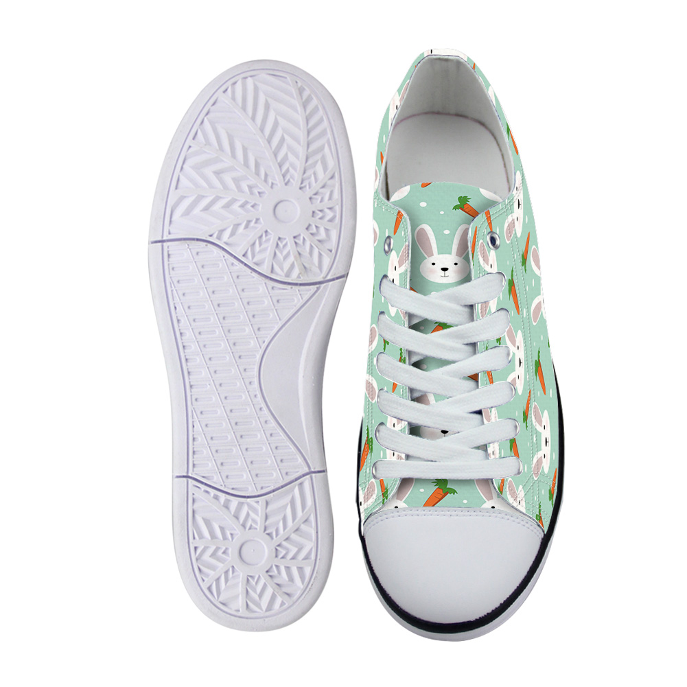 

Easter Theme Rabbits And Carrots Unisex Canvas Shoes For Men Classic Flats Canvas Shoes Teen Boys Studnets Low Top Sneakers, Mint green