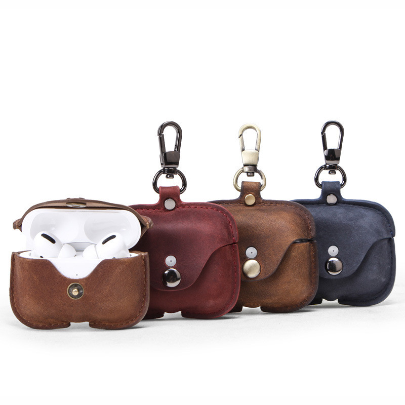 

For airpods case airpods pro Retro Genuine Leather Case Shockproof Cover For AirPods 3 Charging Box case
