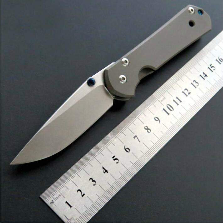 

Classic small Chris Reeve CR 7 inch D2 satin blade titanium Folding Camping Hunting Pocket Knife Xmas gift knife Admi