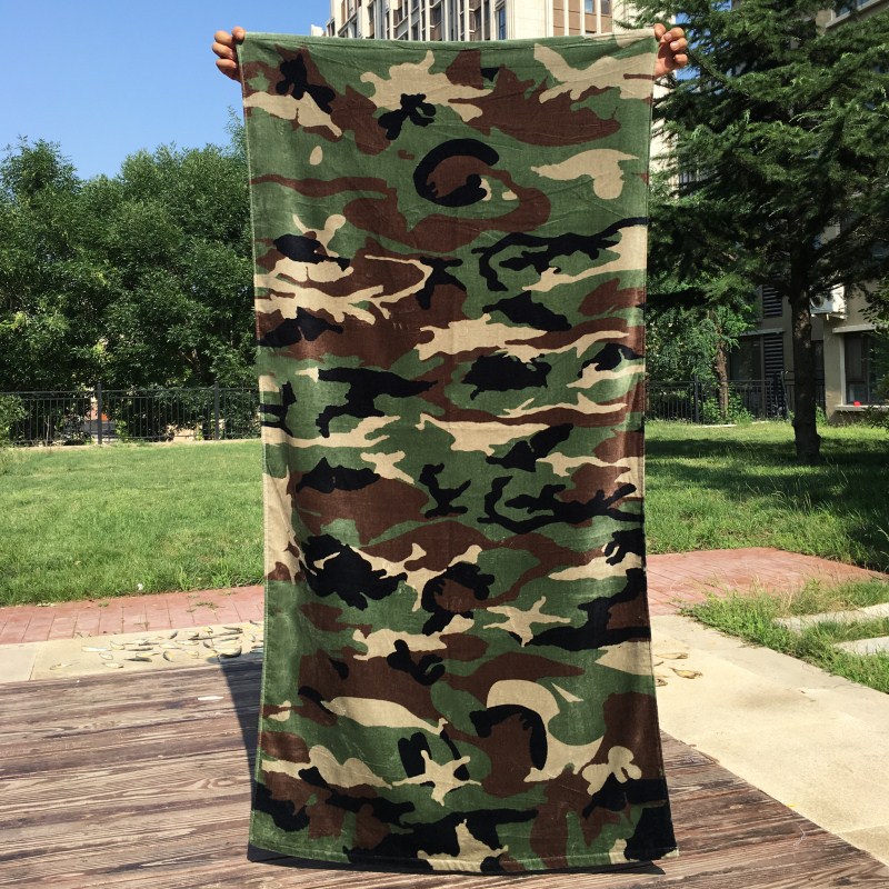 

cotton towels Thicken bath Camouflage beach towel active printing soft absorbent to increase mat towel 170cm*90cm, Color refer picture