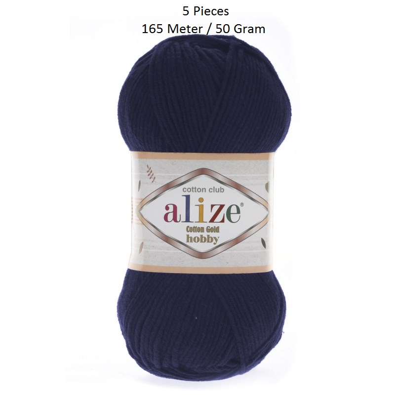 

5 Pieces Alize Cotton Gold Hobby Navy blue ( Amigurumi Yarn ) Colour Number: 58