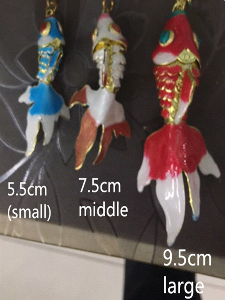 

5.5cm 7.5cm 9.5cm Vivid Enamel Swing Fish Pendant Keychain Keyring with box Gifts for Women Men Fancy Goldfish Luxury Key chains