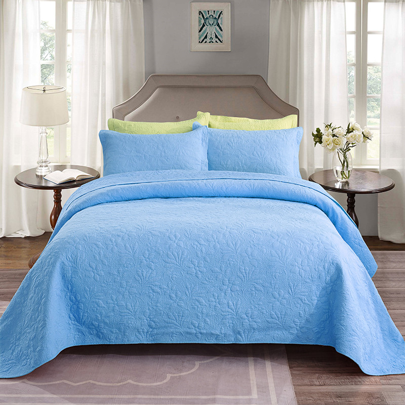 Solid Cotton Bedspread Cover Sets BedCovers Coverlets Korean Colorful