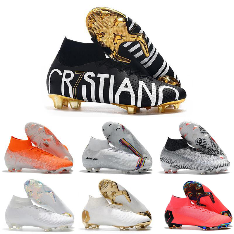 

2020 Mercurial Superfly VI 360 Elite FG KJ 6 XII 12 Soccer Cleats Men Neymar CR7 High Soccer Shoes Football Boots