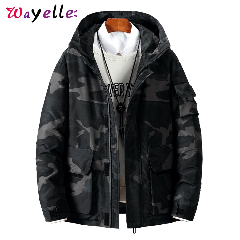 Men Women Winter Duck Down Jacket Ski Thicken Snow Camouflage Hooded Puffer Coat