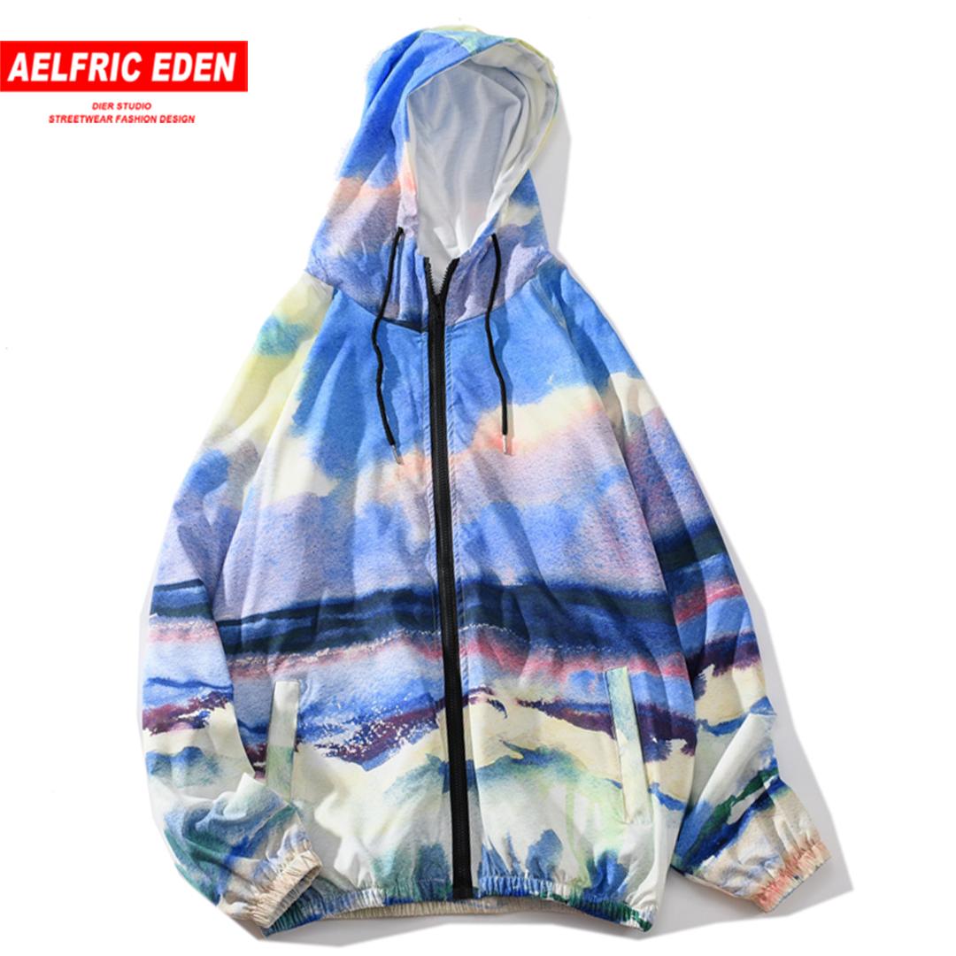

Aelfric Eden Hip Hop Hand-painted Mens Hooded Jacket Fashion Harajuku Oversized Male Coats Casual Cotton Streetwear Outwear Tops, One