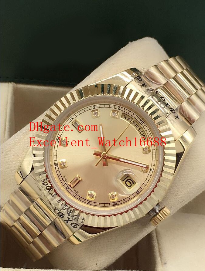 

8 Mens watches 41 mm 218238 118238 118208 118235 Date President 18k Yellow Gold Diamond Dial Asian 2813 Automatic Movement Mens