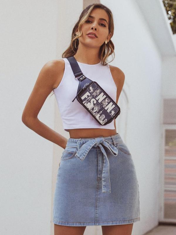 

Retro high waist women's skirts bow tie casual women's denim skirts slim denim hot selling, Btyxfs--z-30129--1