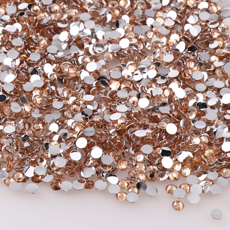 

Champagne 10000pcs 2mm/3mm/4mm/5mm Round Resin Flatback Rhinestones DIY Nail Art Phone Shoes Decorations