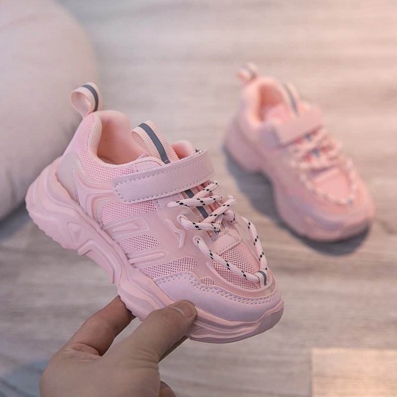 

Kids Sports Shoes Fashion Children Shoes Girls Sneakers Pu Mesh Running Trainer Tennis Comfortable Shoe Boys Casual Shoe Girl, Pink