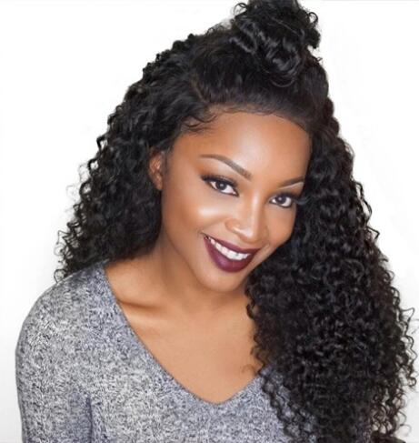 

2020 Brazilian Kinky Curly Human Hair Wig For Women Plucked Natural Hairline Baby Hair Remy Lace Front Human Hair Wigs, #1
