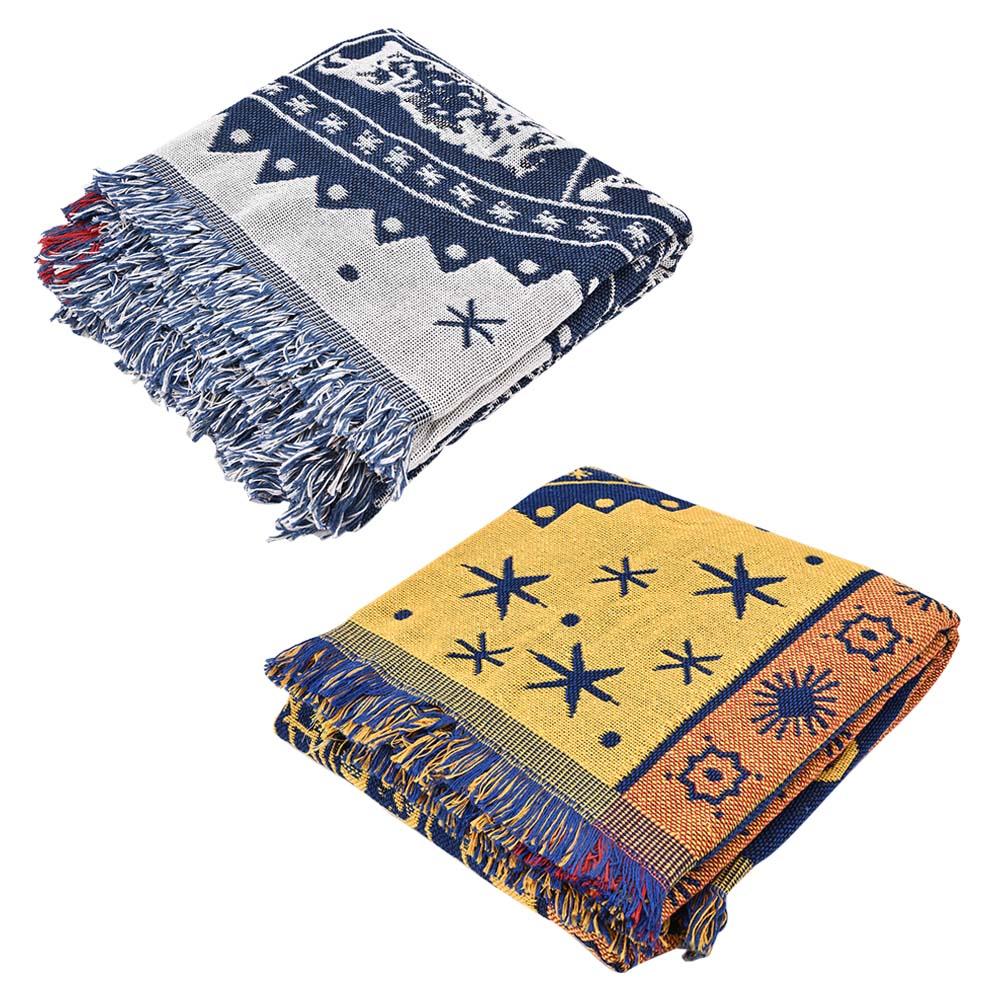 

Zerodis Double Sided Zodiac Constellations Cotton Woven Couch Throw Blanket Carpet