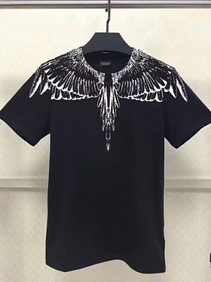 

New mb red and white water drop wings round neck short sleeve student couple models casual wild tide shirt T-shirt, White;black