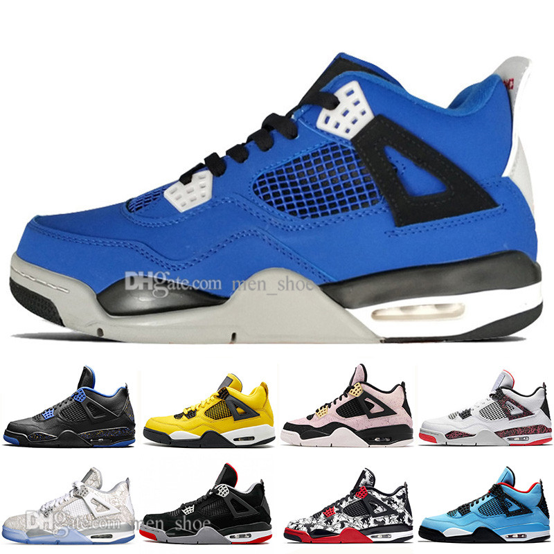 

With Box Fashion Newest Bred 4 IV 4s What The Cactus Jack Laser Wings Mens Basketball Shoes Eminem Pale Citron Men Sports Designer Sneakers, #19