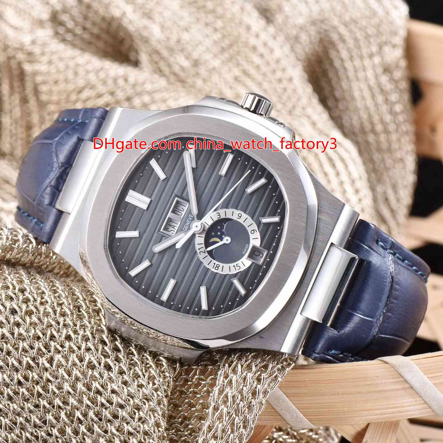 

5 Style Topselling High Quality 40.5mm Nautilus 5726 5726A-001 Leather Stainless Steel Transparent Mechanical Automatic Mens Watch Watches