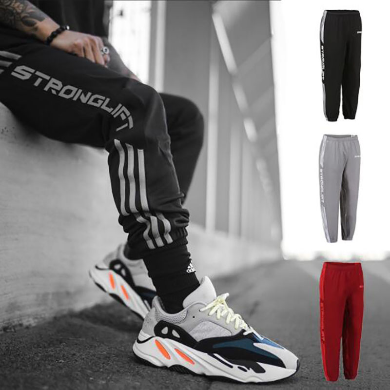 

2018 New Sportswear Gyms Pants Mens Tracksuit Casual Pant Male Fitness Workout Pants Sweatpants Trousers Jogger, Black