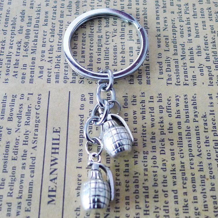 

Alloy Grenade Key Pendant Buckle Ancient Silver Ornaments Parts