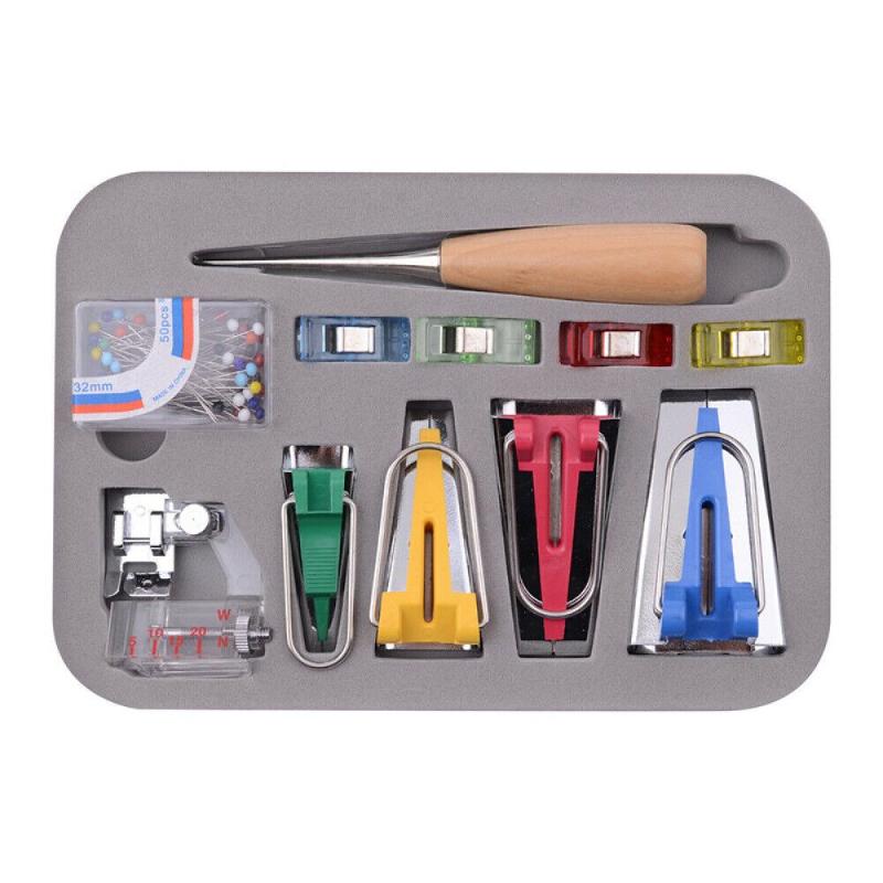 

Fabric Sewing Bias Tape Maker Set DIY Making Patchwork Quilting Tool Household Machine Multifunction Binding Sewing Accessories