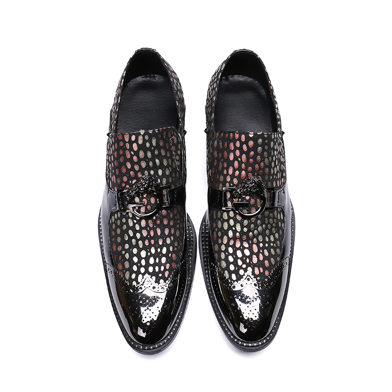 

NEW Men Wave point Bullock carved formal shoes fashion slip-on low heel oxford for men Genuine leather party wedding shoes, Chocolate