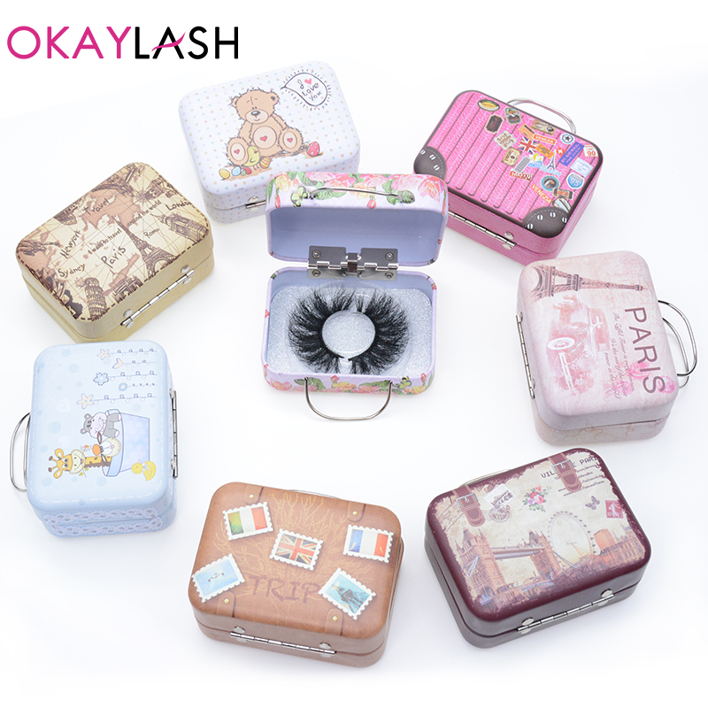 

OKAYLASH 1 Pair Small False Eyelash Packaging Box Custom Your Own Empty Makeup Eyelash Storage for Sale