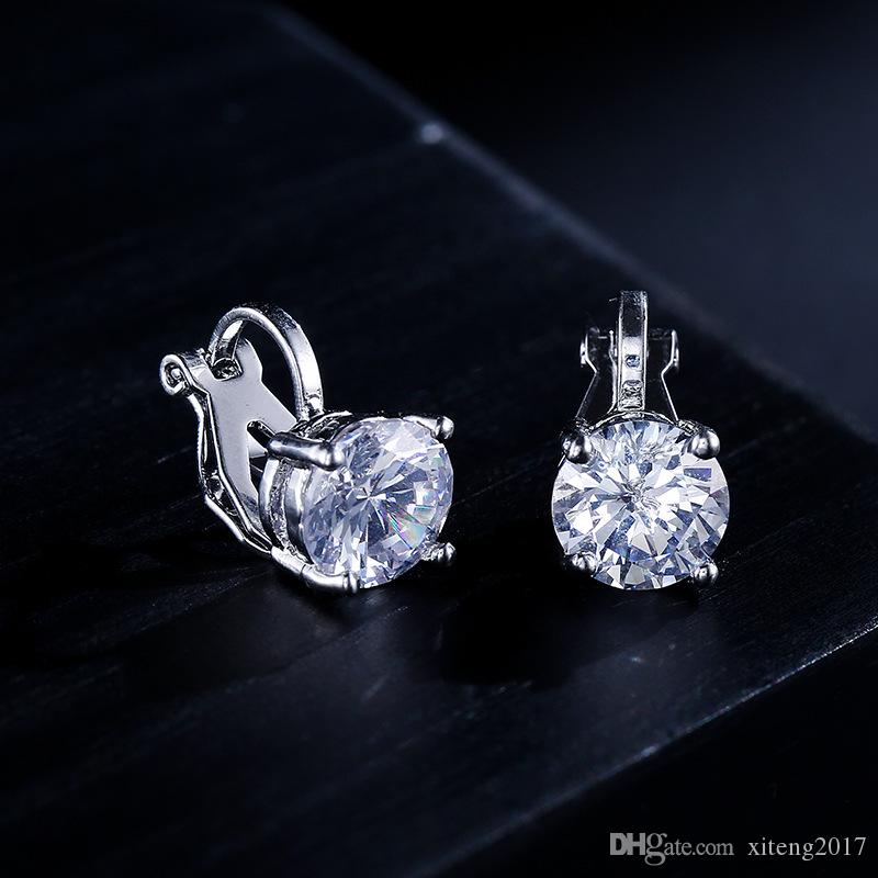 Mode 8 couleurs élégant rond Zircon boucles d'oreilles classique 3A cubique Zircon boucle d'oreille pour les femmes bijoux de fête de mariage de