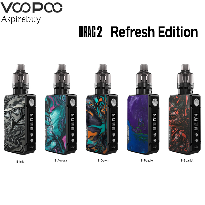 

VOOPOO Drag 2 Kit Powered By Dual 18650 Battery Drag 2 Refreshed Edition with PnP Pod Tank fit PnP Coil VM5 VM6 Authentic, Refresh edition