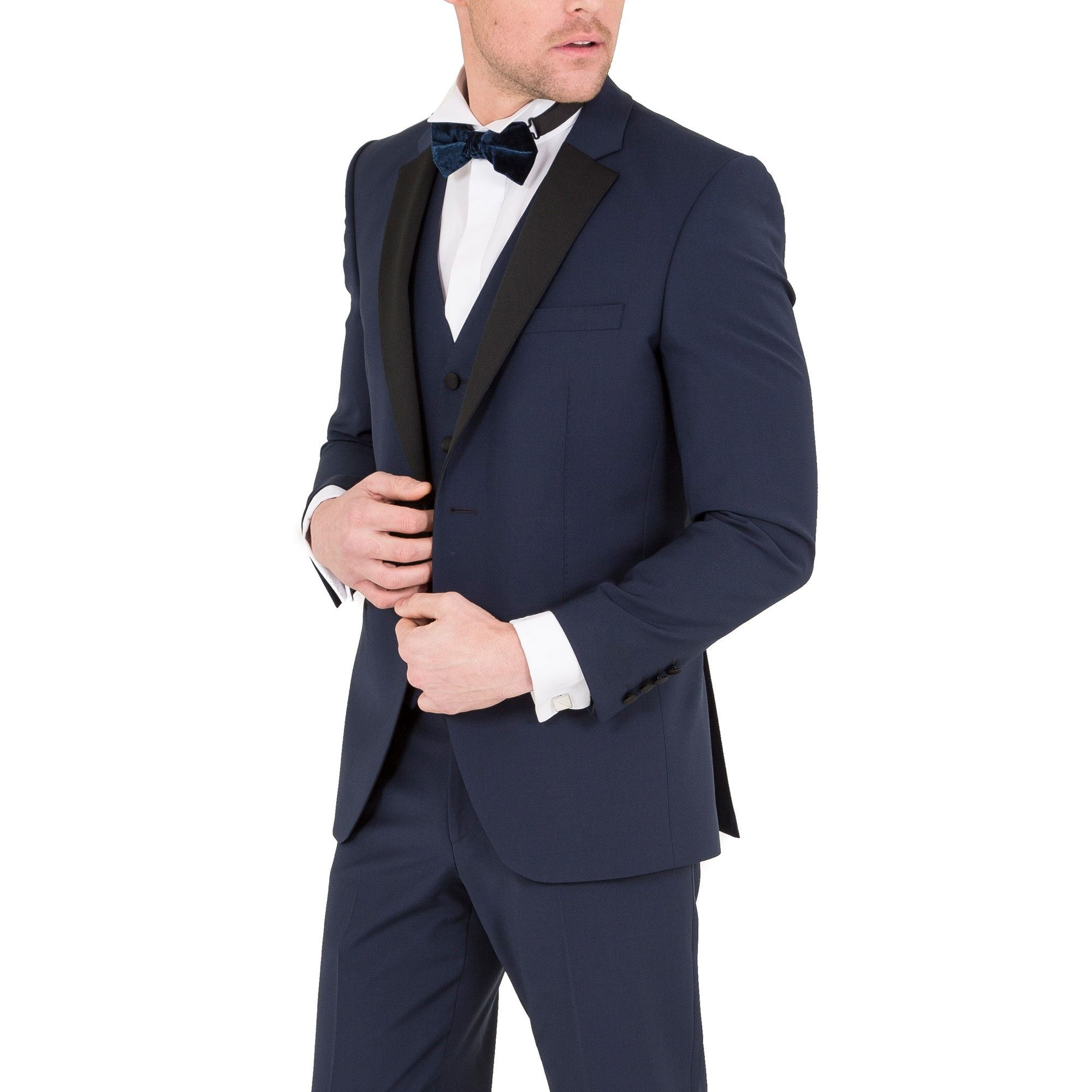 

Popular Two Buttons Groomsmen Notch Lapel Groom Tuxedos Men Suits Wedding/Prom Best Man Blazer ( Jacket+Pants+Vest+Tie) 505, Same as image