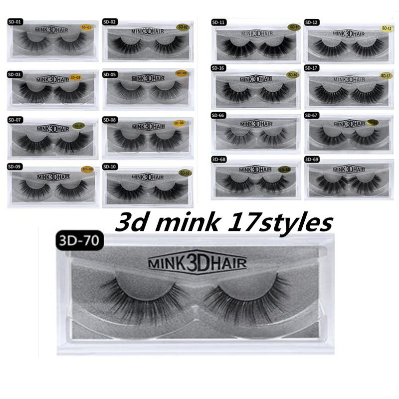 1Pair/lot Mink eyelashes 17 styles Selling 1pair lot Real Siberian 3D Full Strip False Eyelash Long Individual Mink Lashes Extension-image-462457134