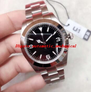 

U1 Factory Fashion Men Wristwatch Black Dial 214270 39mm Silver Stainless Steel Bracelet Automatic Luxury Watch Free Shipping, Make waterproof