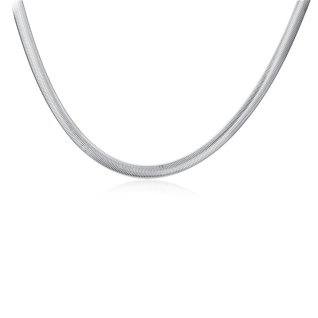 

Plated sterling silver Chains (16 18 20 22 24)INCHS*6MM 6M soft snake bone SN193 Top 925 silver plate Chains Necklaces jewelry