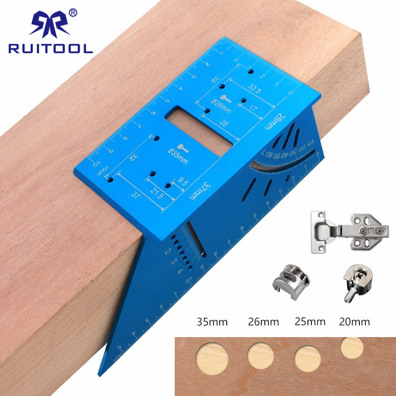 

Dowel Jig 20-35mm Woodworking Mounting Hinge Jig Accurate Carpenter Measuring Tool Drill Guide