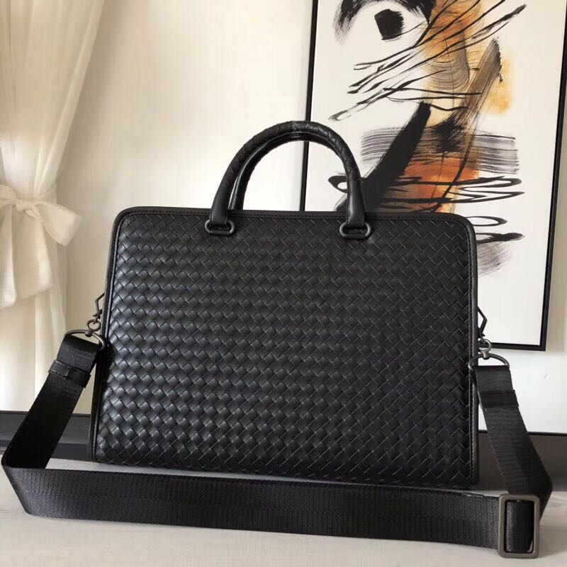 

Pure hand-woven with calf leather business briefcases for men fashion luxury official website counters selling gold dian handbags wholesale, Blue