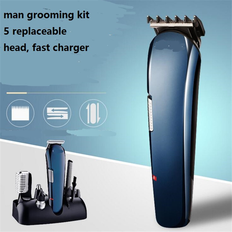 5 in 1 hair Trimmer Electric man grooming kit beard shaver nose haircut clipper hairdressing lettering barber styling cutter set