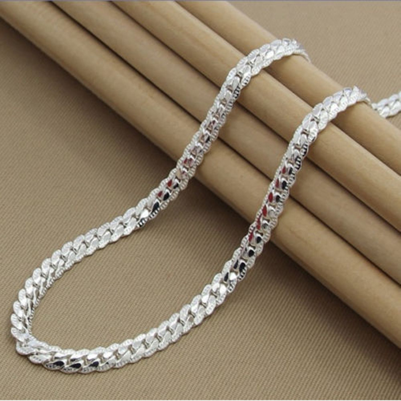 

5mm Fashion Mens Womens Jewelry 925 Silver Plated Chain Necklace for Men Women Chains Necklaces Gifts Wholesales Accessories Hip Hop