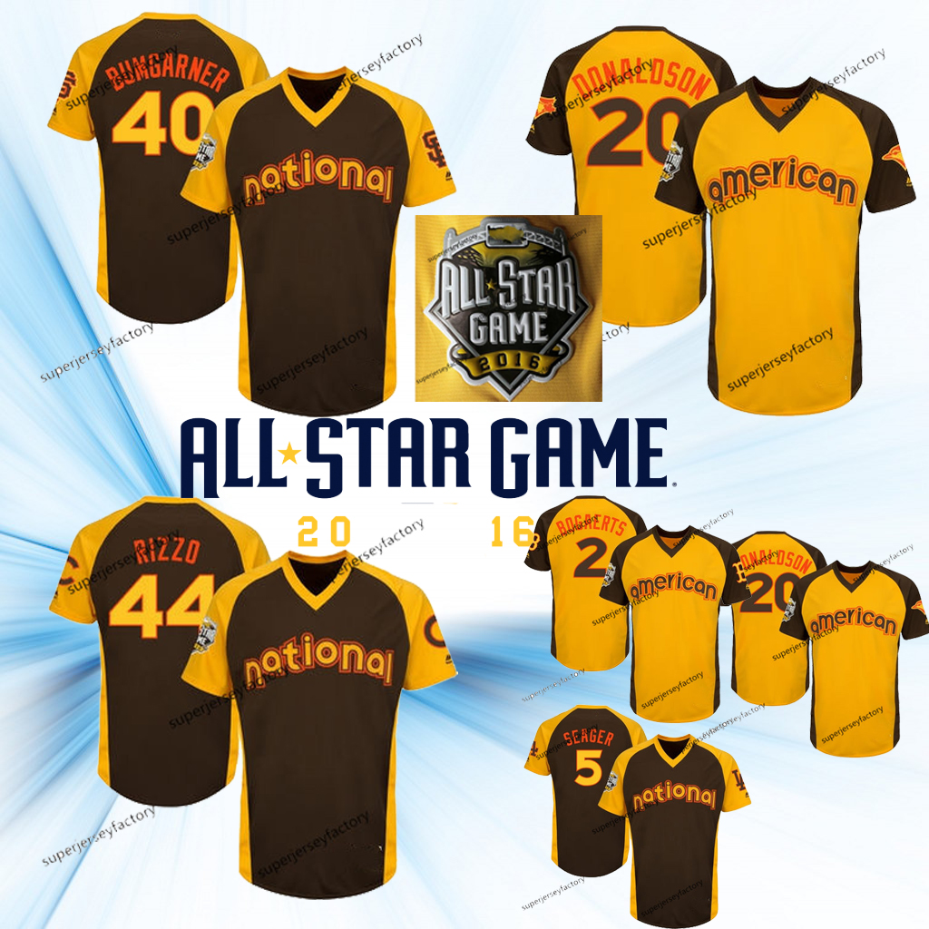 

Mens 2016 All-Star Jersey 5 Corey Seager 44 Anthony Rizzo 34 Noah Syndergaard 52 Yoenis Cespedes 27 Mike Trout 34 Bryce Harper baseball jers, Blue;black