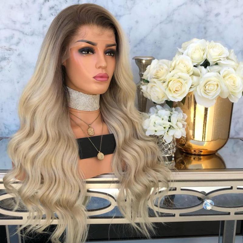 

Pre Plucked Ombre Dark Brown/#60 13x6 Lace Front Human Hair Wigs for Black Women Peruvian Body Wave Glueless Full Lace Wigs, 13x3 lace front wig