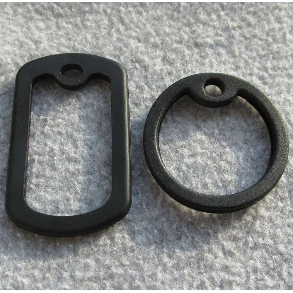 

100pcs Black Silicone silencers for army dog tags, Rubber dog tag silencers Square and Circle shapes