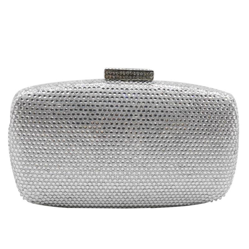 

Double Flower Diamond Women Evening Purses Wedding Handbags Ladies Party Dinner Crystal Clutch Bags, Black