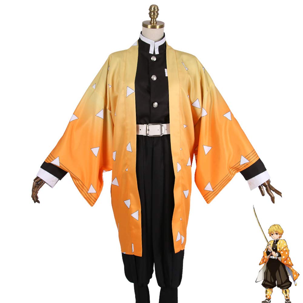 

Demon Slayer Kimetsu no Yaiba Zenitsu Agatsuma Cosplay Costume, Black