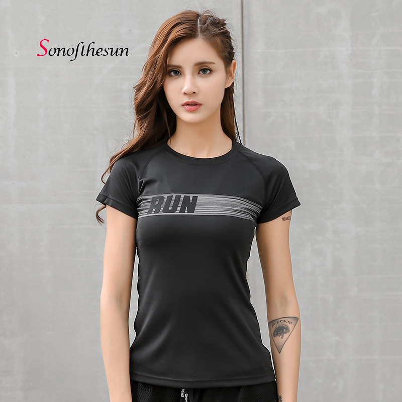 

Women' Sport T-Shirt Dry Quick Gym Yoga Shirt Ladies Fitness Short Sleeve T-shirt Running Tops, Black