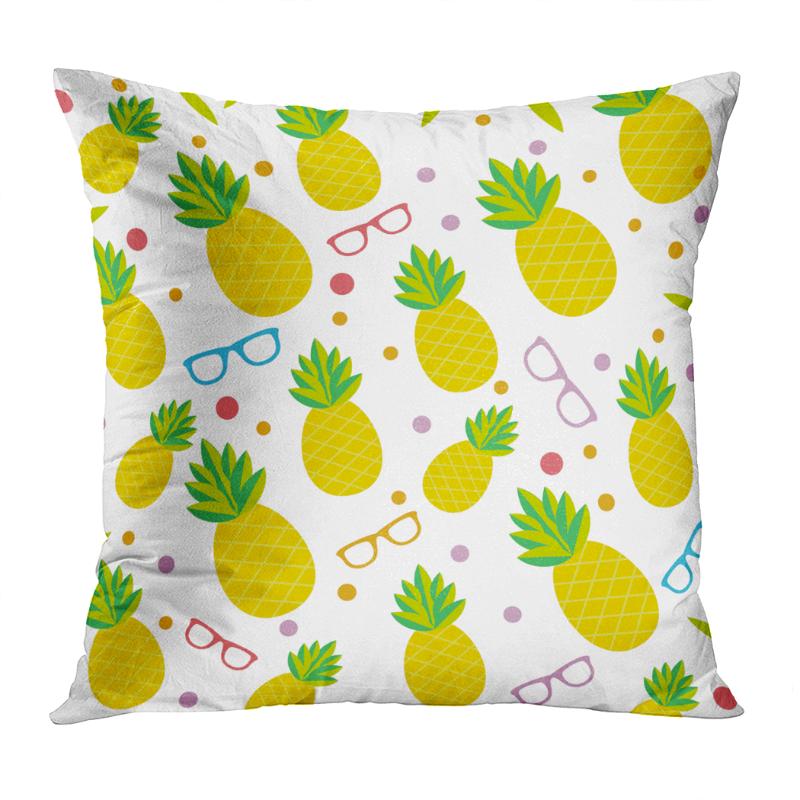 

Yellow Throw Pillow Cushion Cover Pinapple Fruit Soft Velvet Square Cushion Case Couch Cover Pillowcase For Sofa Chair Bedroom, Zwj015743