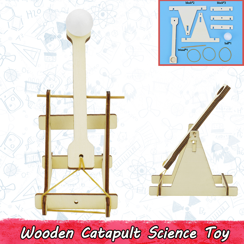 

Wooden Catapult Model Kits DIY for Kids Teens Trebuchet Science Physics Experiment Educational Building Blocks Toys Party Games