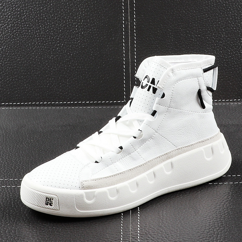 

2020 Spring Men Fashion Causal Ankle Boots Summer Breathable High Top Leisure Sneakers Male Youth Trending Shoes 6#20/20D50, White