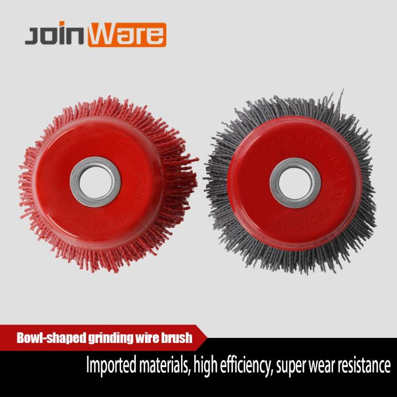 

4 Inch Cup Nylon Abrasive Brush Wheel Bore 16mm Pile Polymer-abrasive For Angle Grinder Tool 80/120# 1Pc