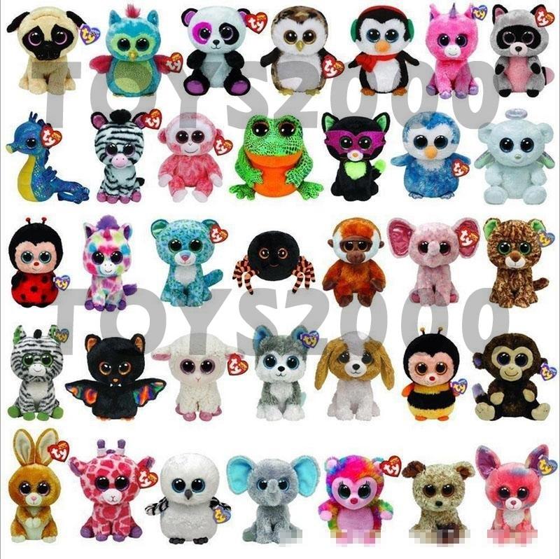 

Ty Beanie Boos Plush Stuffed Toy  Wholesale Big Eyes Animals Soft Dolls for Kids Birthday Gifts, Mixed type