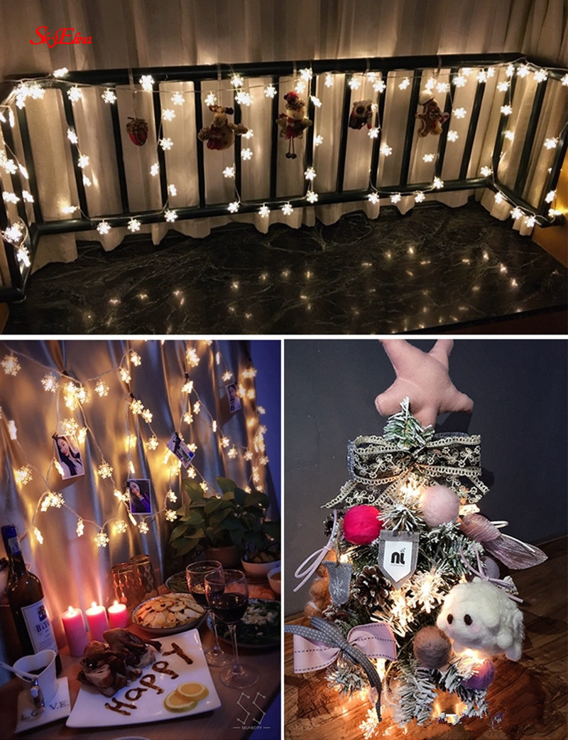

6M/40LED Outdoor LED Christmas Snowflake Light Curtain String Lighting Wedding Home Party New Year Decoration 6zMM251