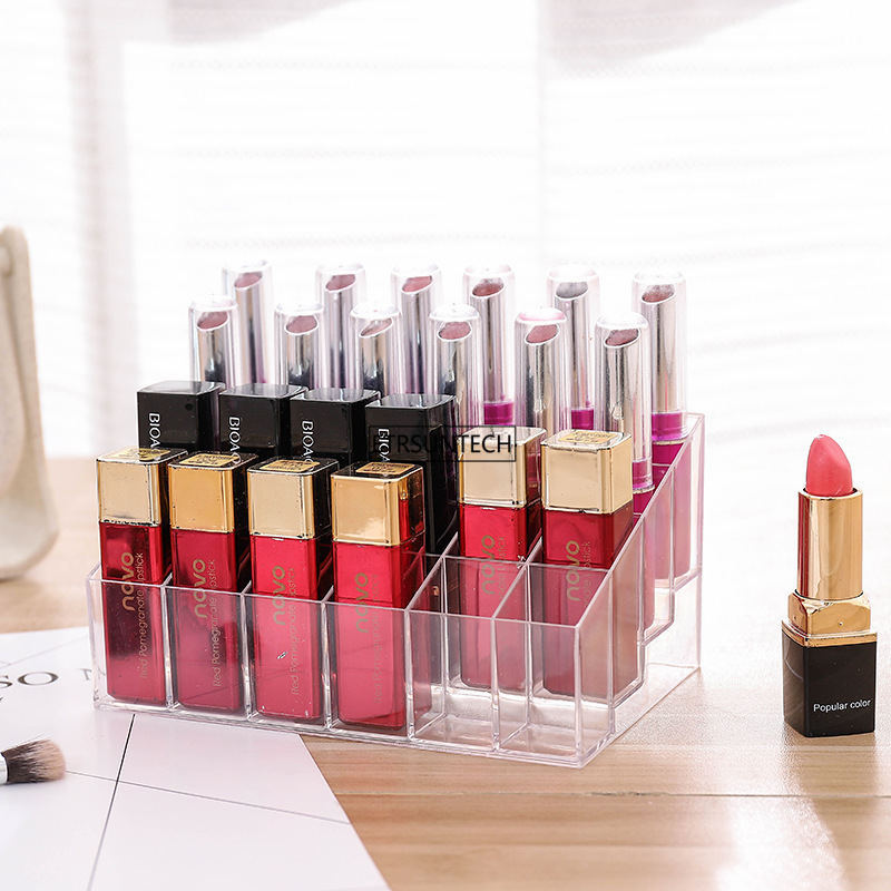 

50pcs 24 Grid Transparent Makeup Organizer Storage Boxes Make Up Organizer Lipstick Holder Jewelry Box Holder Display