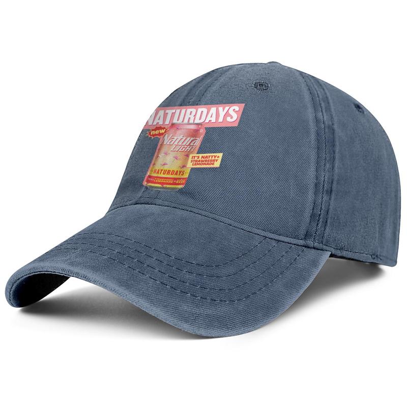 

Stylish natural light naturdays logo Unisex Denim Baseball Cap Sports Team Hats Natural Light Naturdays Flamingo Beer poster Logo, Blue;gray