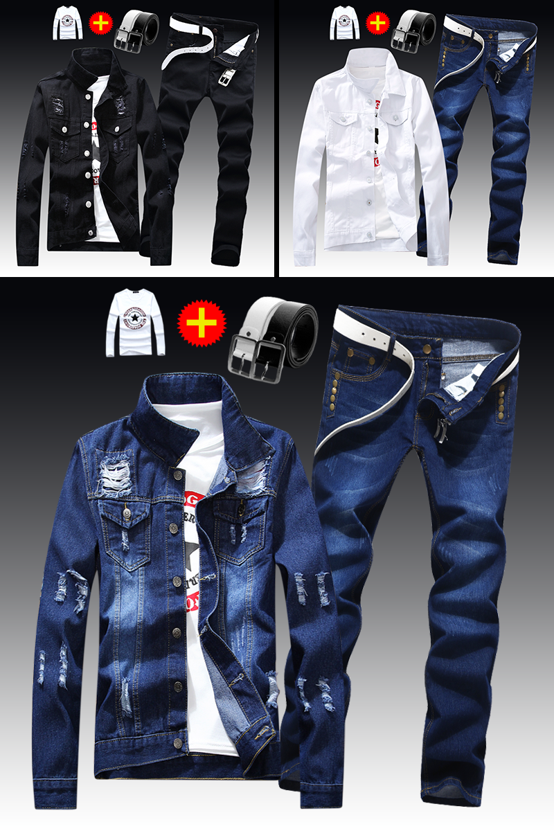 

2022 designer sport swear mens designer Tracksuits sports shirt pants suit logo fashion autumn hoodie brand denim jacket clothing, Dark blue hole
